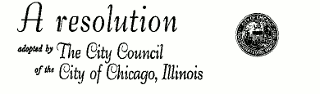 Resolution of the City of Chicago